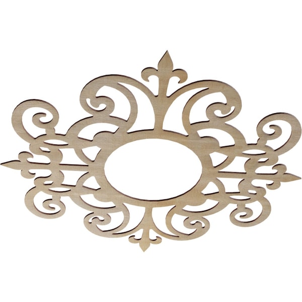 Dijon Wood Fretwork Pierced Ceiling Medallion, Hickory, 36OD X 11 3/4ID X 3/8T